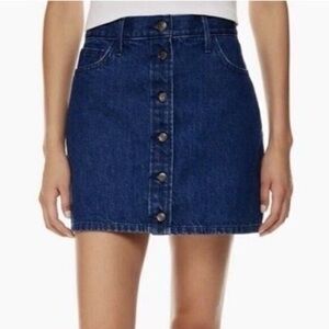 Aritzia Wilfred Free Dark Blue Button-Front Mini Skirt Size 2
